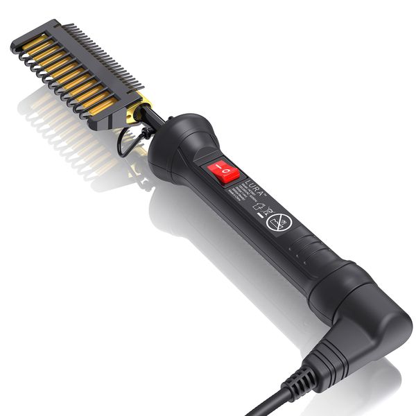 Electric Straightening Comb for Black Hair:450℉ Electric Pressing Comb for African American Hair，Plug in Hot Comb Electric for Wigs,Heat Comb,Iron Comb,Electric Comb Hair Comb Straightener for Women
