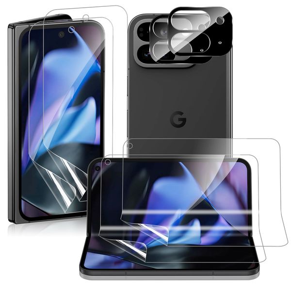MiRowy Screen Protector for Google Pixel 9 Pro Fold, Pack of 2 + 2 Inner Screen Protector + External Screen Protector + 9H Camera Protection, HD Screen Protector for Google Pixel 9 Pro Fold