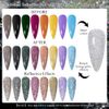 Supwee Silver Reflective Glitter Gel Polish Sparkling Diamond Nail Gel Soak Off UV/LED Shiny Gel Holographic Glitter Gel Nail Varnish Manicure DIY At Home Salon