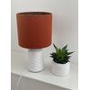 Burnt Orange Velvet Leopard Print Drum Lampshade