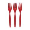 Fun Express - Real Red Plastic Forks (50pc) - Party Supplies - Solid Tableware - Cutlery - 50 Pieces
