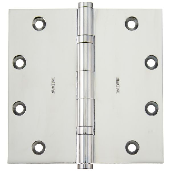 Baldwin 1051260I Square Ball Bearing Mortise Hinge, Bright Chrome