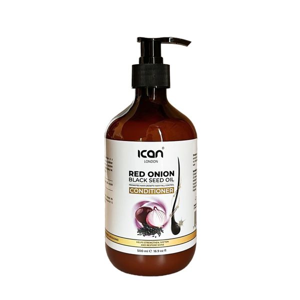 ican London Red Onion + Black Seed Oil Conditioner For Hair Fall Control/Pomotes Hair Growth 500ml