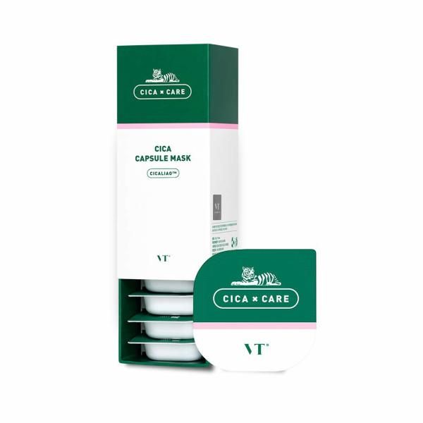 Mask pack face type VT Cosmetic CICA deer capsule mask (pack of 10) Green tea powder clay absorption ingredient