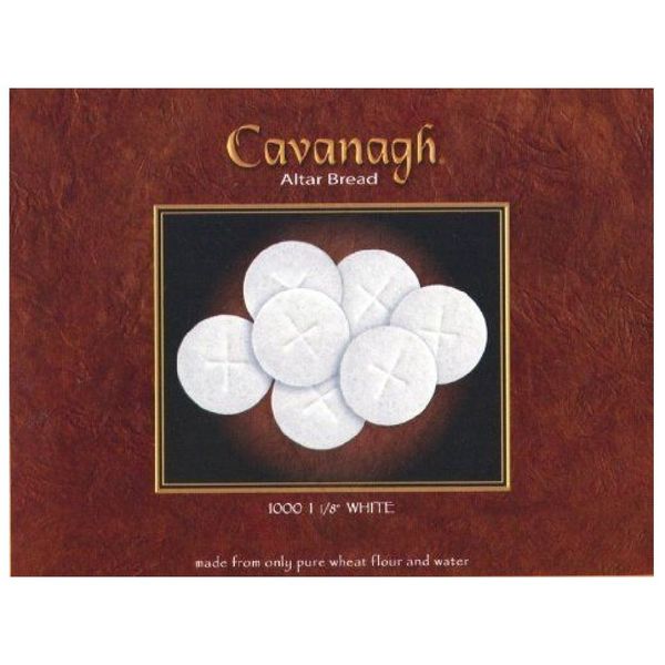 White Altar Communion Bread 1000 Count Box 1 1/8" Round With Cross Design
