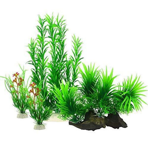 Fish Tank Plants, Artificial Aquatic Plants for Aquarium Decorations (Pack of