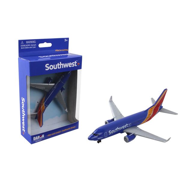 SOUTHWEST AIRLINES MINIATURE AIRPLANE 5" WINGSPAN DARON TOYS DIECAST NIB