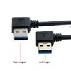 cablecc USB 3.0 Type A Male 90 Degree Left Angle to USB 3.0 A Type Right Angle Extension Cable