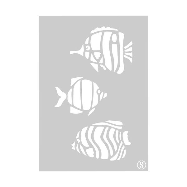 The Stencil Studio Fenfushi Fish Stencil - Reusable laser cut Stencil - Size Small (A4) (10319S)