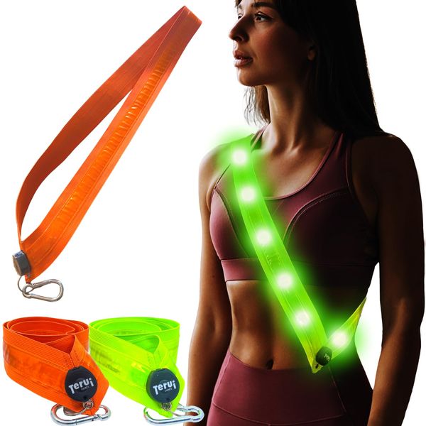 TERUI Lights LED Reflective Tuski, Illuminating Tuski, USB Rechargeable, Reflective Band, Night Running, Light, Walking, Bicycle, Reflector, Dog Walking, Safety, Reflective Vest, Safety Goods,