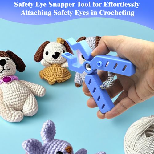 Safety Eye Snapper Tool for Crocheting Safety Eyes Attaching, for Amigurumi Crochet and Stuffed Animals Eyes 5-30mm Ergonomic Making Supplies Tool, Blue