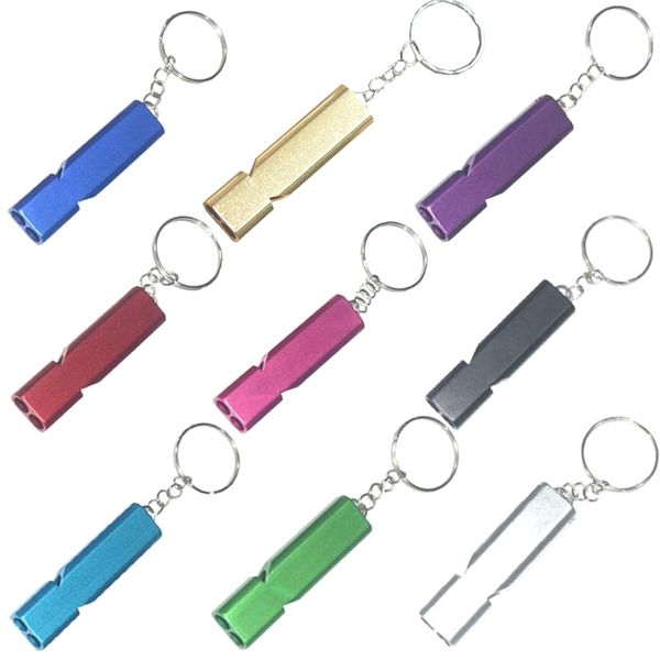 Whistle Whistles Set of 9, Disaster Preparedness, Rescue, Survival, Hiking, School, Gym, Camping, Lifeguard, Coach, Referee, Equipment, Universal, Loud Volume with Key Chain (Red, Purple, Black, Gold,