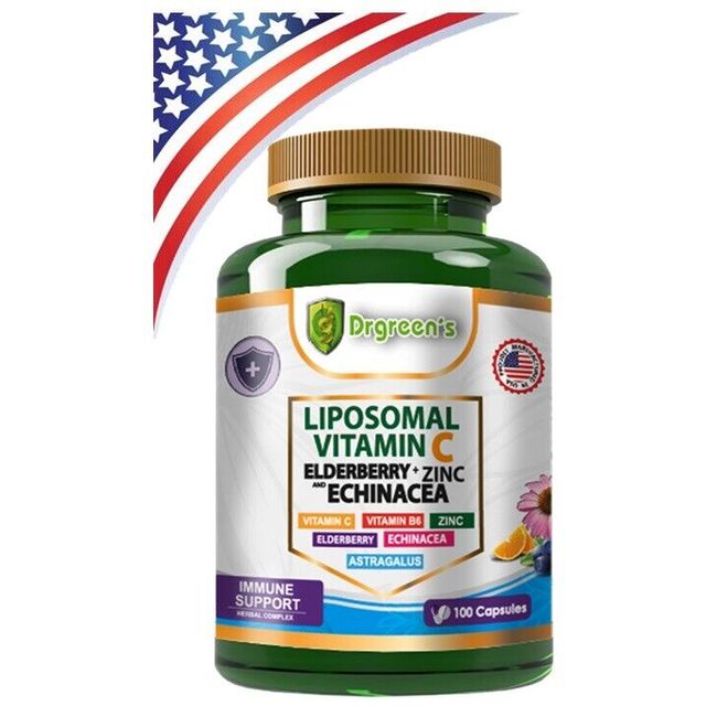 Immune System Booster, Support,Vitamin C,D3,Zinc,Elderberry,Echinacea 100 capsul