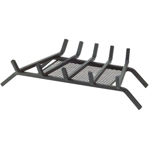 Home Impressions 18 In. Steel Fireplace Grate with Ember Screen FG-1016 Home