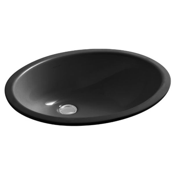 KOHLER K-2210-7 Caxton Undercounter Bathroom Sink, Black Black