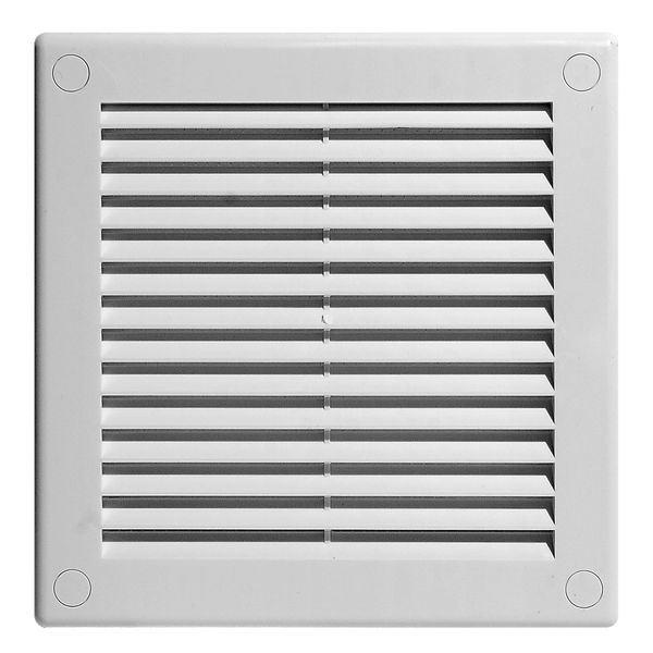 Awenta Plastic Air Vent Grille Cover 150x150mm 6x6 inch, White with Insect Grid Fly Net, Screw Hole Covers for Better Look