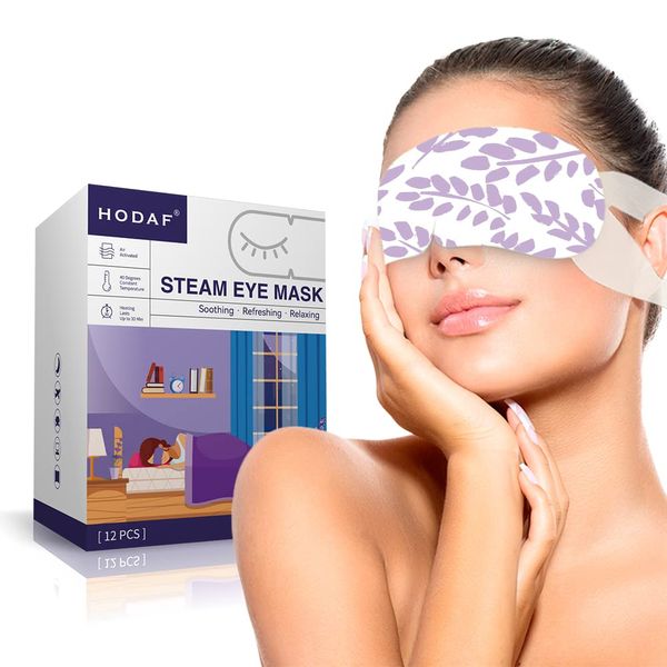 NEW UPDATED 12 Pcs Gentle Steam Eye Mask | Lavender Self Heating Gentle Warm Steam Eye Mask for Dry Eyes| Masks for Dark Circles, Relaxation and Puffy Eyes |Disposable Hot Sleep Eye Mask