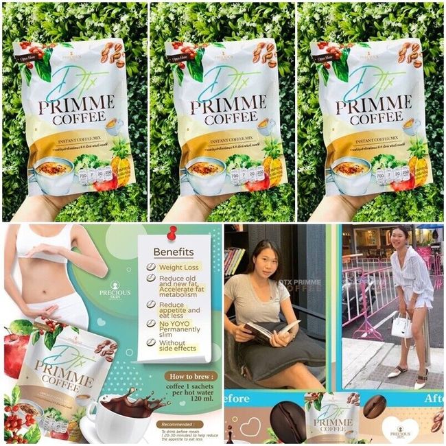 5X PRIMME Coffee Detox Gluta Collagen Fiber Fat Buner Enhance Skin Reduce.