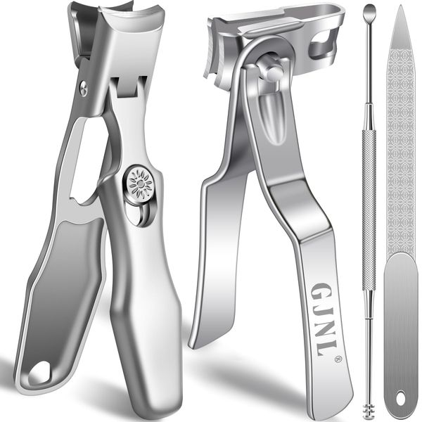 Popular Wide Jaw Opening Toenail Clippers with Catcher & 360°Rotary Nail Clippers for Seniors, No Splash Mess Free Self Collecting Nail Cutter w Catching Storage Unique Novelty Gifts for Men Women