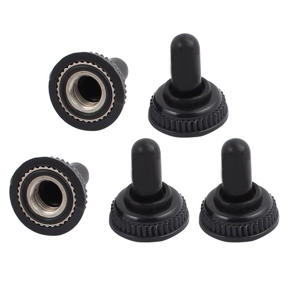 uxcell Toggle Switch Cover Rubber Cover Cap Boat Waterproof Mini Black 6mm Thread Diameter 5pcs