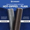 Fasteners Plus Grade B7 Fully Threaded Rod, Hot Dip Galvanized, 3/4" -10 Thread Size, 12" Length, Right Hand Threads