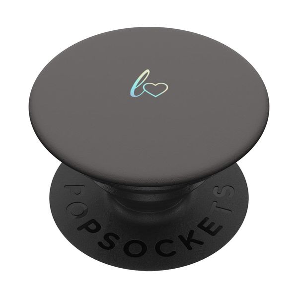 Rainbow Initial Letter L Heart Minimalist Gray PopSockets Swappable PopGrip
