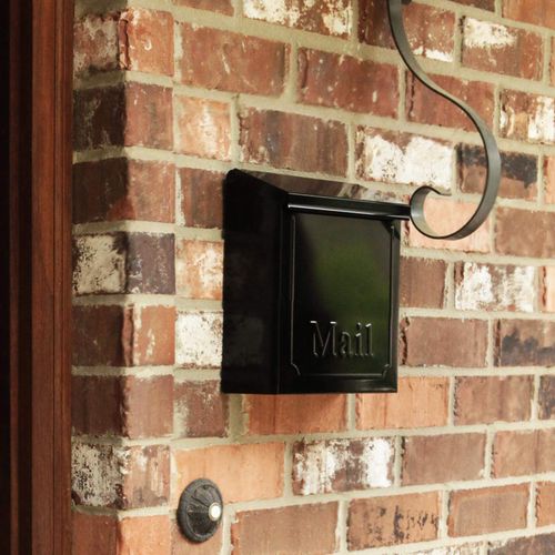 ARCHITECTURAL MAILBOXES Townhouse Vertical Small Capacity, Galvanized Steel Wall Mount Mailbox, 4.1 x 8.6 x 10.1 inches, Black