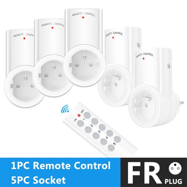 Wireless Remote Control Smart Socket EU UK French Plug Wall 433mhz  Programmable Electrical Outlet Switch 220v 230v LED