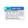 Spondylitis Awareness Medical ID Alert Card