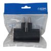 EDM E40058 Double Plug, Black, Blister with Bakelite, T/Tl 16 A, Black, 250 V