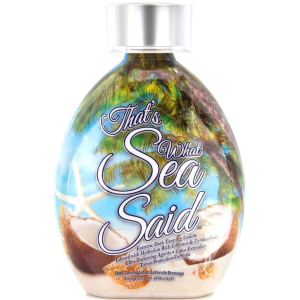 That’s What Sea Said Tanning Lotion Accelerator - For Indoor Tanning Beds and Outdoor Sun Tan - Safe for Face, Body and Tattoos - With Coconut Oil - No Bronzer