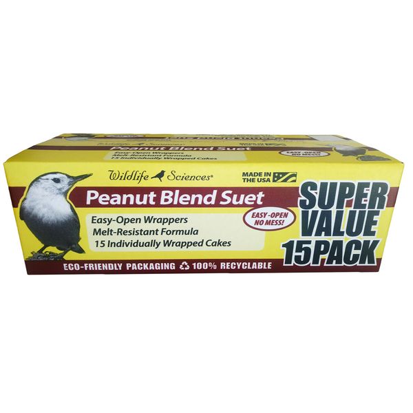 Wildlife Sciences Peanut Suet Cakes for Wild Birds 15 Pack