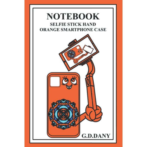 NOTEBOOK SELFIE STICK HAND ORANGE SMARTPHONE CASE