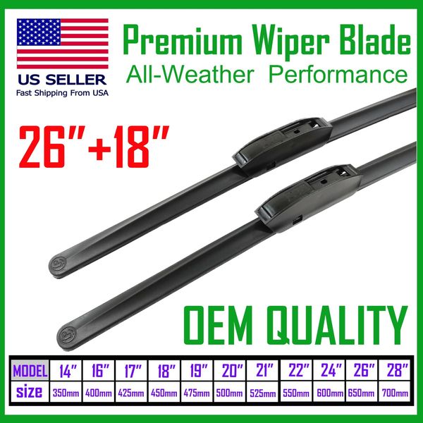Allstrong Best Quality 26"+18" Windshield Wiper Blades All Weather Performance