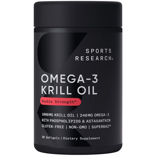 Sports Research, 南極オキアミオイル、アスタキサンチン配合、1,000mg、ソフトジェル30粒