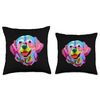 Golden Retriever Painted Artistic Giraffe Throw Pillow