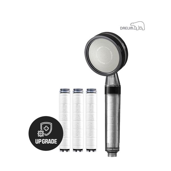 Daerim Bath Decline Multi-Filter Shower Head + Antibacterial Plus Shower Head Refill Filter (3 Pack)