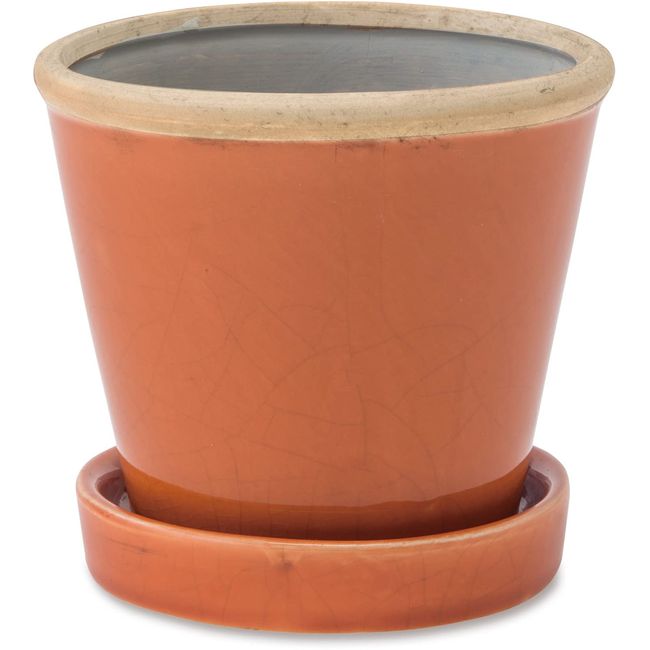 POSH LIVING Glossy Pot Apricot Size: Approx. φ5.3 inches (13.5 cm), H13, 30760