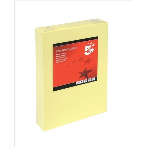 2 X Coloured Card Multifunctional 160gsm A4 Light Yellow [250 Sheets]