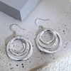 Aliyoham Silver Triple Circle Drop Earrings, Geometric Dangle Design, Hypoallergenic