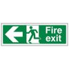 V Safety Fire Exit - Fire Exit Arrow Left - 450 X 150mm