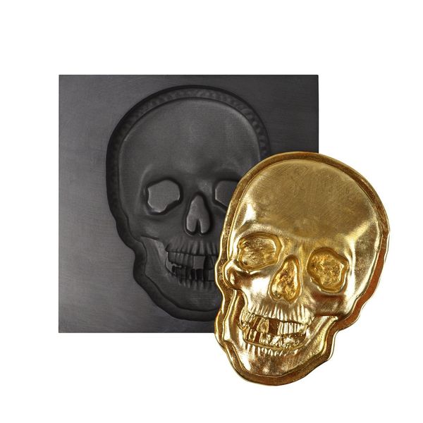 Small - Skull 3D Graphite Ingot Mold for Precious Metal Casting Gold Silver Copper Melting