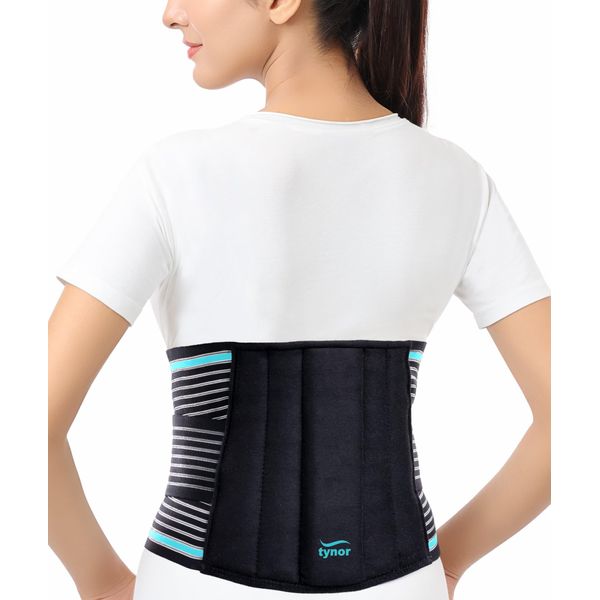 TYNOR Back Support Belt, Adjustable Lower Back Support for Men & Women Breathable Back Braces for Lower Back Pain, Lumbar Support Belt, Back Brace for Back Pain, Sciatica Back Support (XL, Black)