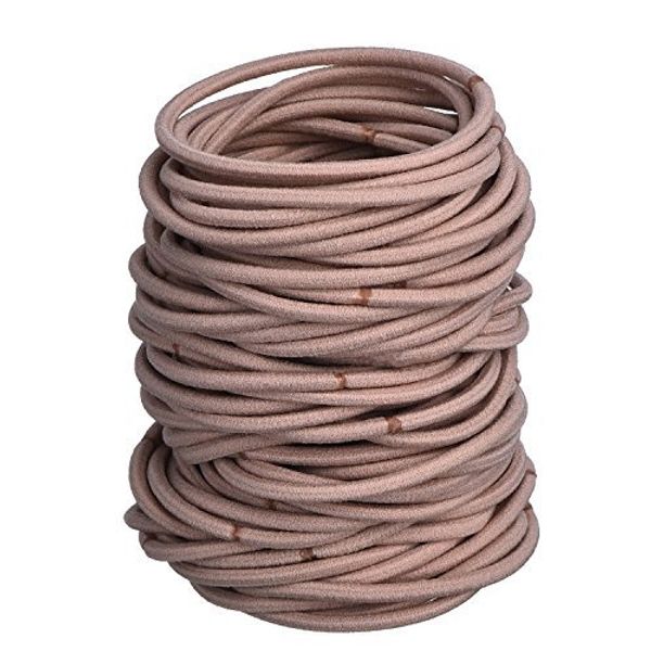 100 Pieces Hair Elastics Hair Ties Ponytail Holders Hair Bands Bulk (Blonde)