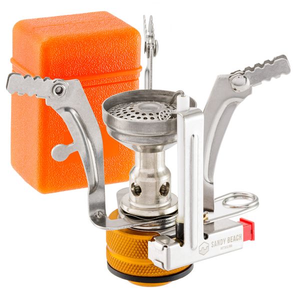 Sandy Beach Portable Stove - Folding Camping Stove Piezo Ignition, Mini Gas Stove, Small Camping Stove, Outdoor Mini Camping Stove Portable Camping Stove Ideal For Propane or Butane (3000W)