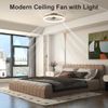 Low Profile Ceiling Fans with Light and Remote,19.7In Modern Bladeless Ceiling F