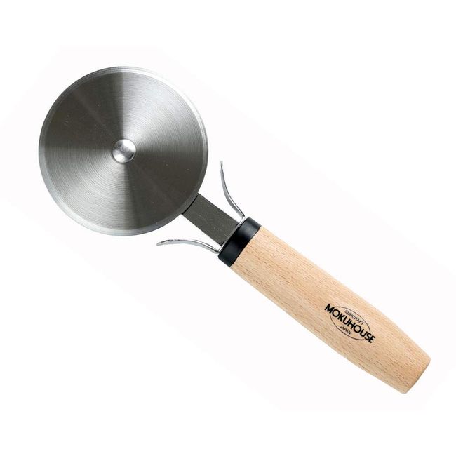 Suncraft BM-221 Moku House Pizza Cutter (with Safety Cover), Made in Japan, Natural