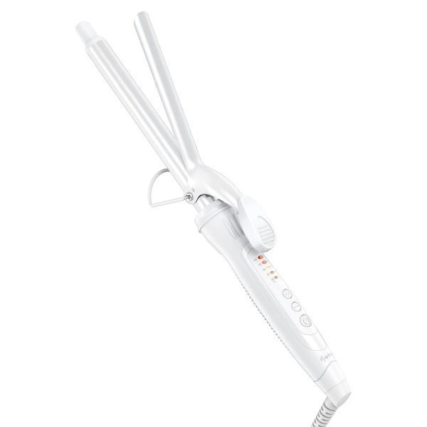 Ryanboo Curling Iron, 0.75 inches (19 mm), Curling Iron, 5-Level Temperature Adjustment, Professional Specifications, MAX 220 °C, International Compatible 0.7 inches (19 mm), White