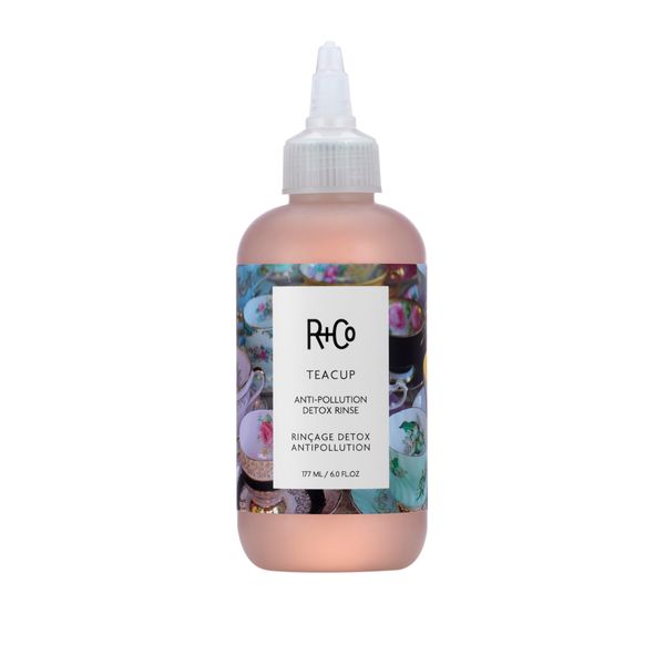 R+Co Teacup Peacholine + Kombucha Detox Rinse | Adds Shine + Preserves Hair Color + Removes Pollutants | Vegan + Cruelty-Free | 6 Oz