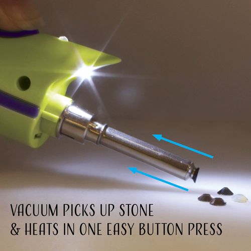 The Beadsmith Cordless Vacuum Hot Fix Applicator with LED Spotlight, Bonus Tip Included, Battery Operated, Use with Hot Fix Crystal, Sizes SS12-SS20 (3.2-4.9mm)